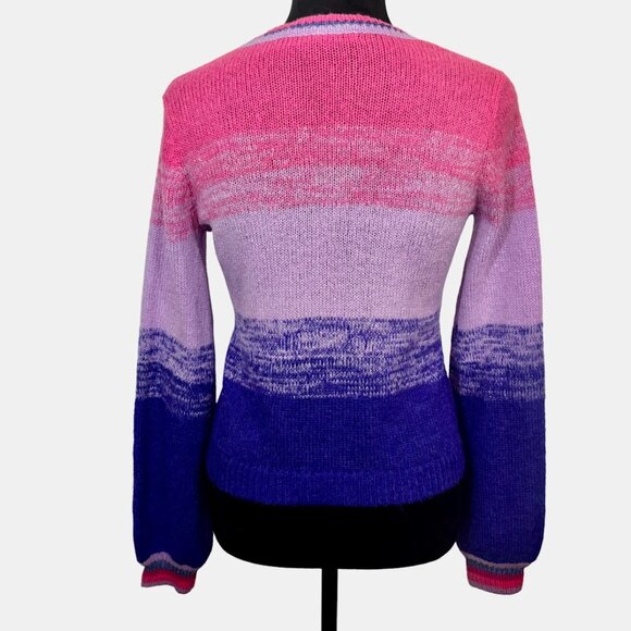 Lilly Pulitzer Tessalyn Wool Purple Pink Metallic Sweater Cardigan Sz M Preppy - Picture 7 of 13
